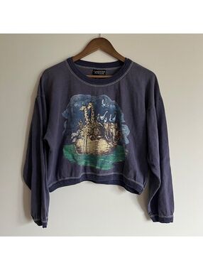 SOLD 💙 Tompkins Avenue Vintage Large Cotton Cropped Sweatshirt with Animal Ark